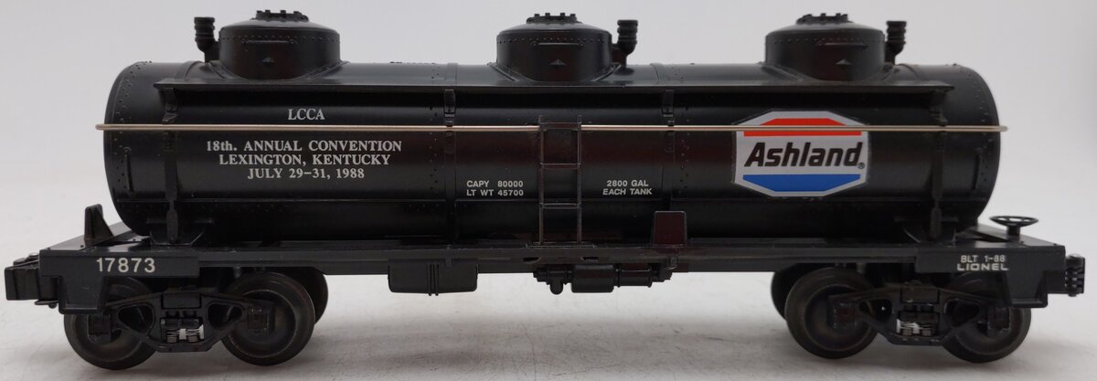 Lionel 6-17873 O Gauge LCCA 1988 Ashland Three-Dome Convention Tank Car EX/Box