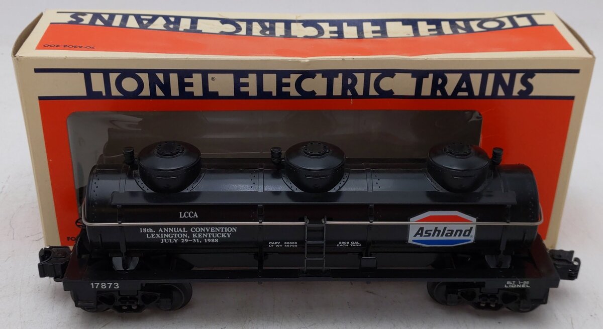 Lionel 6-17873 O Gauge LCCA 1988 Ashland Three-Dome Convention Tank Car EX/Box