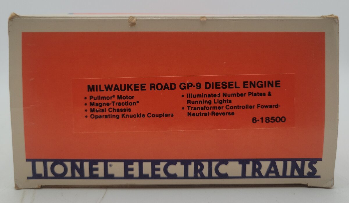 Lionel 6-18500 O Gauge Milwaukee Road GP9 Diesel Locomotive #8500 EX/Box