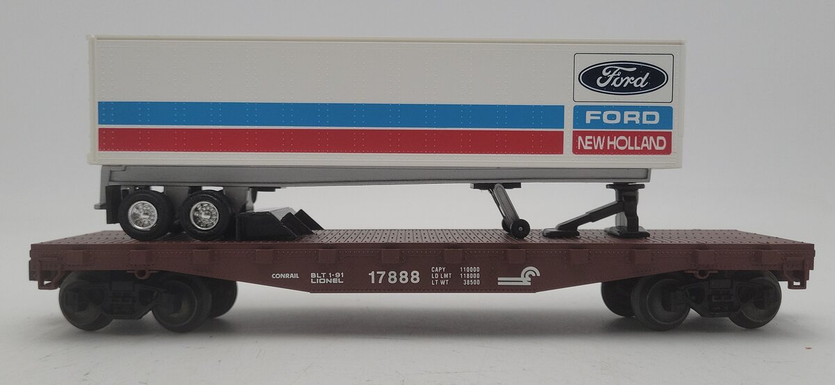 Lionel 6-17888 O Gauge LCCA-1991 Conrail Flatcar with Ford Trailer #17888 LN