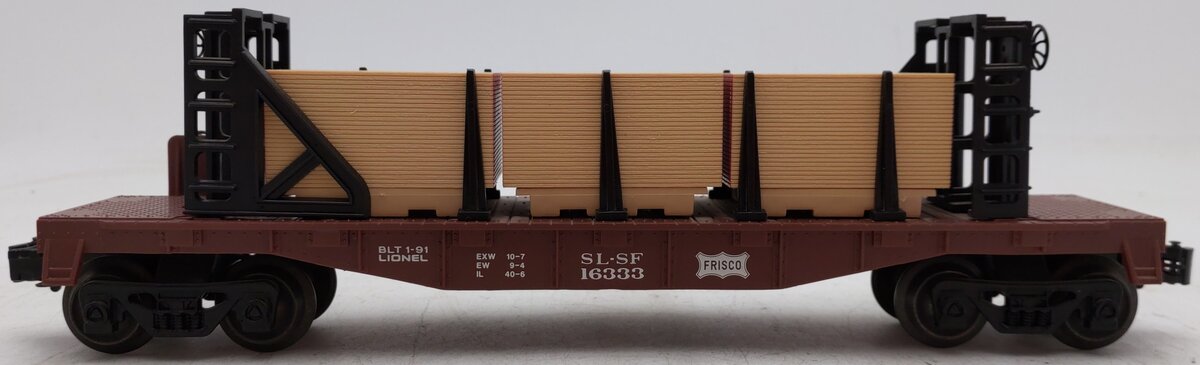 Lionel 6-16333 O Gauge Frisco Bulkhead Flatcar with Wood Load EX/Box