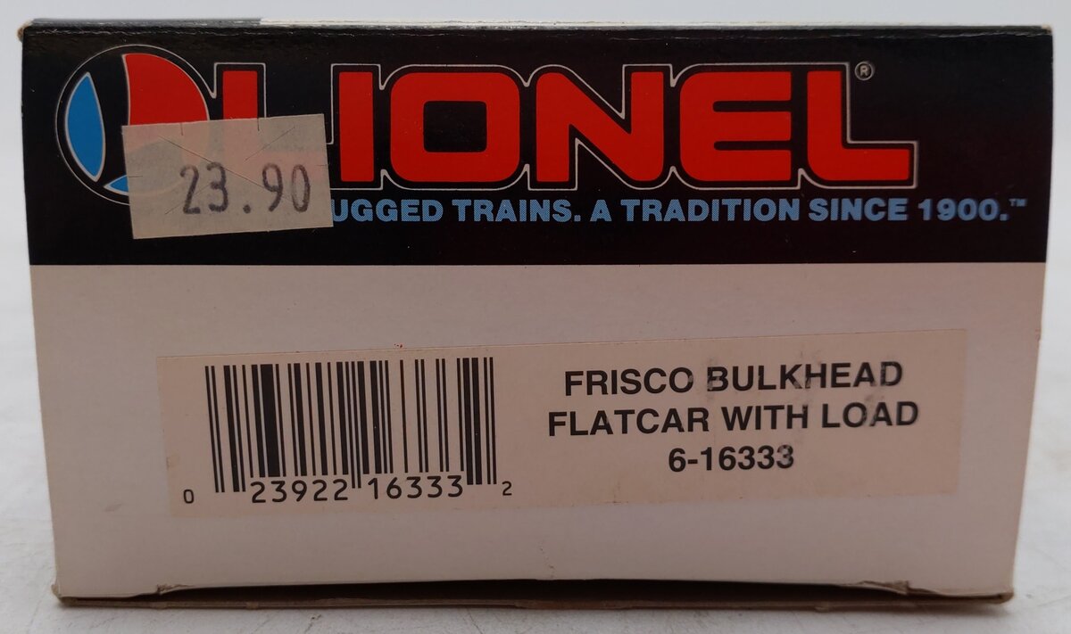 Lionel 6-16333 O Gauge Frisco Bulkhead Flatcar with Wood Load EX/Box