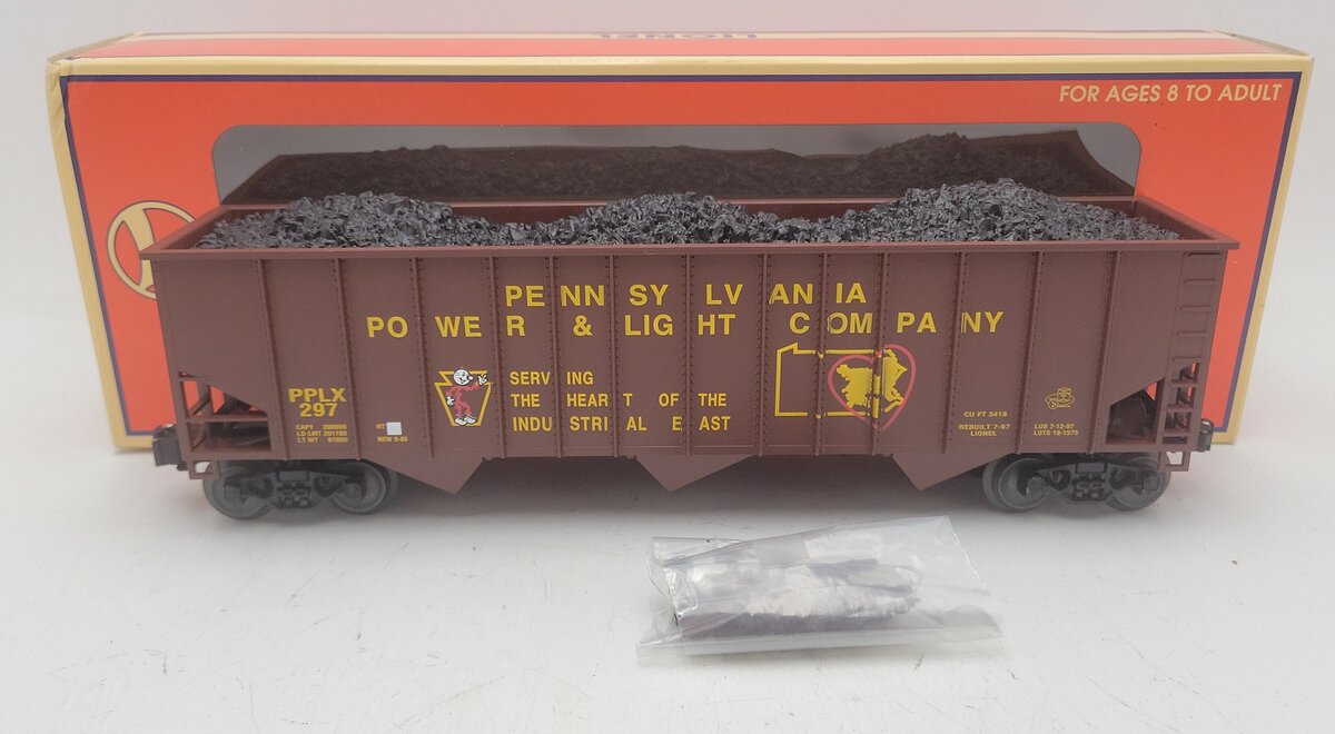 Lionel 6-16813 O LOTS 1997 Pennsylvania Power & Light Company 3-Bay Hopper #297 LN/Box