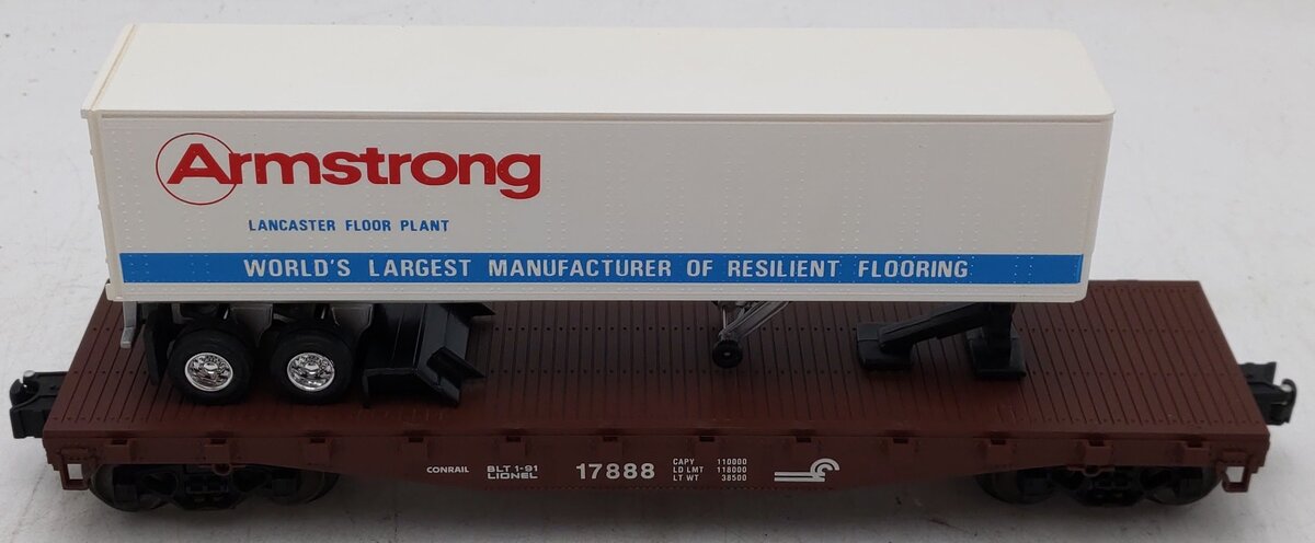 Lionel 6-17888 O Gauge LCCA-1991 Conrail Flatcar with Ford Trailer #17888 VG/Box