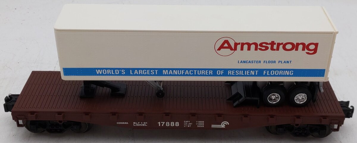 Lionel 6-17888 O Gauge LCCA-1991 Conrail Flatcar with Ford Trailer #17888 VG/Box