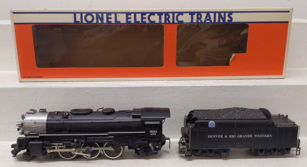 Lionel 6-18090 O Gauge Denver & Rio Grande LCCA 4-6-2 Steam Locomotive #1990 EX/Box