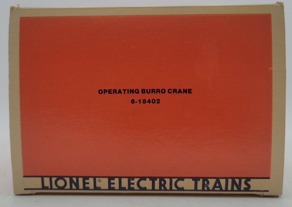 Lionel 6-18402 O Gauge Lionel Lines Operating Burro Crane #18402 EX/Box