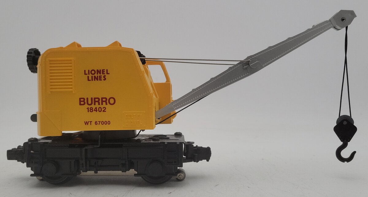 Lionel 6-18402 O Gauge Lionel Lines Operating Burro Crane #18402 EX/Box