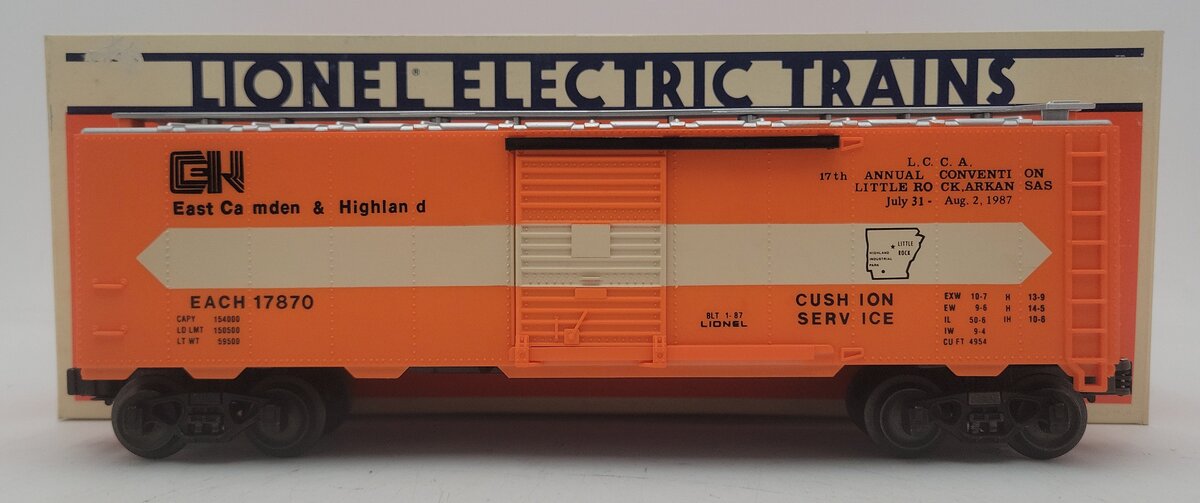 Lionel 6-17870 O Gauge LCCA East Camden & Highland Boxcar VG/Box