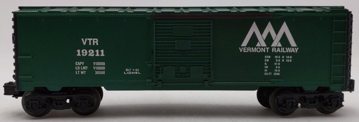 Lionel 6-19211 O Gauge Vermont Railway Boxcar #19211 EX/Box