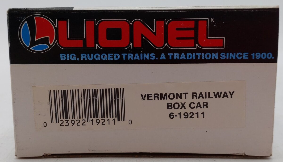 Lionel 6-19211 O Gauge Vermont Railway Boxcar #19211 EX/Box