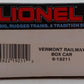 Lionel 6-19211 O Gauge Vermont Railway Boxcar #19211 EX/Box