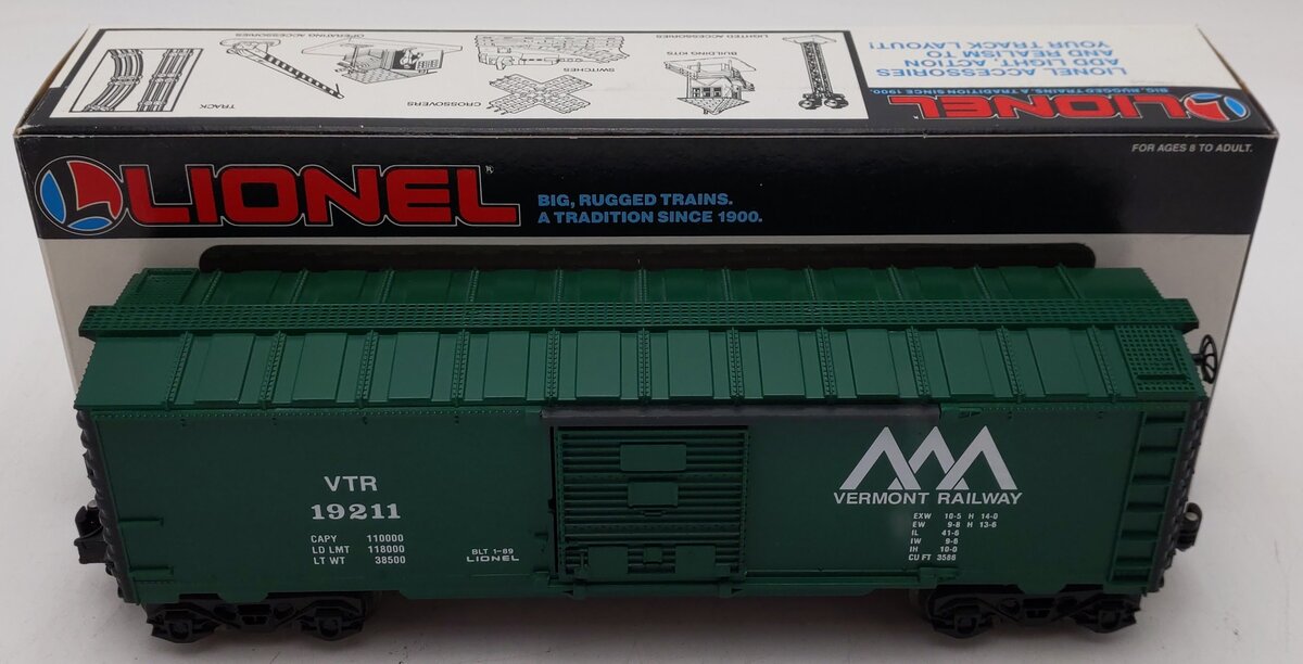 Lionel 6-19211 O Gauge Vermont Railway Boxcar #19211 EX/Box