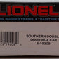 Lionel 6-19208 O Gauge Southern Double Door Boxcar EX/Box