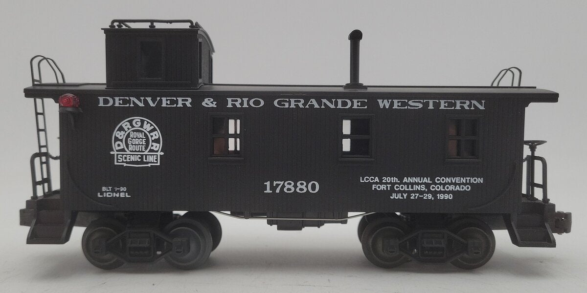 Lionel 6-17880 O Gauge LCCA 1990 Denver & Rio Grande Western Woodside Caboose EX/Box