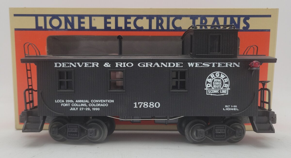 Lionel 6-17880 O Gauge LCCA 1990 Denver & Rio Grande Western Woodside Caboose EX/Box