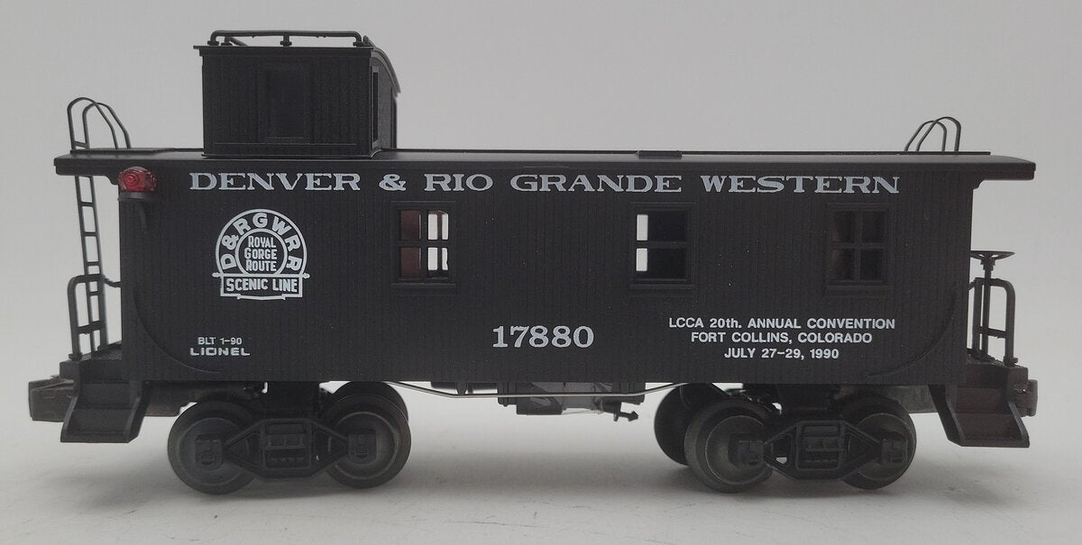 Lionel 6-17880 O Gauge LCCA 1990 Denver & Rio Grande Western Woodside Caboose EX/Box
