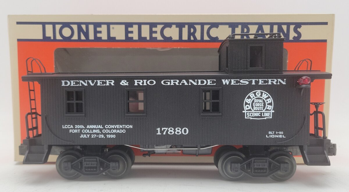 Lionel 6-17880 O Gauge LCCA 1990 Denver & Rio Grande Western Woodside Caboose EX/Box