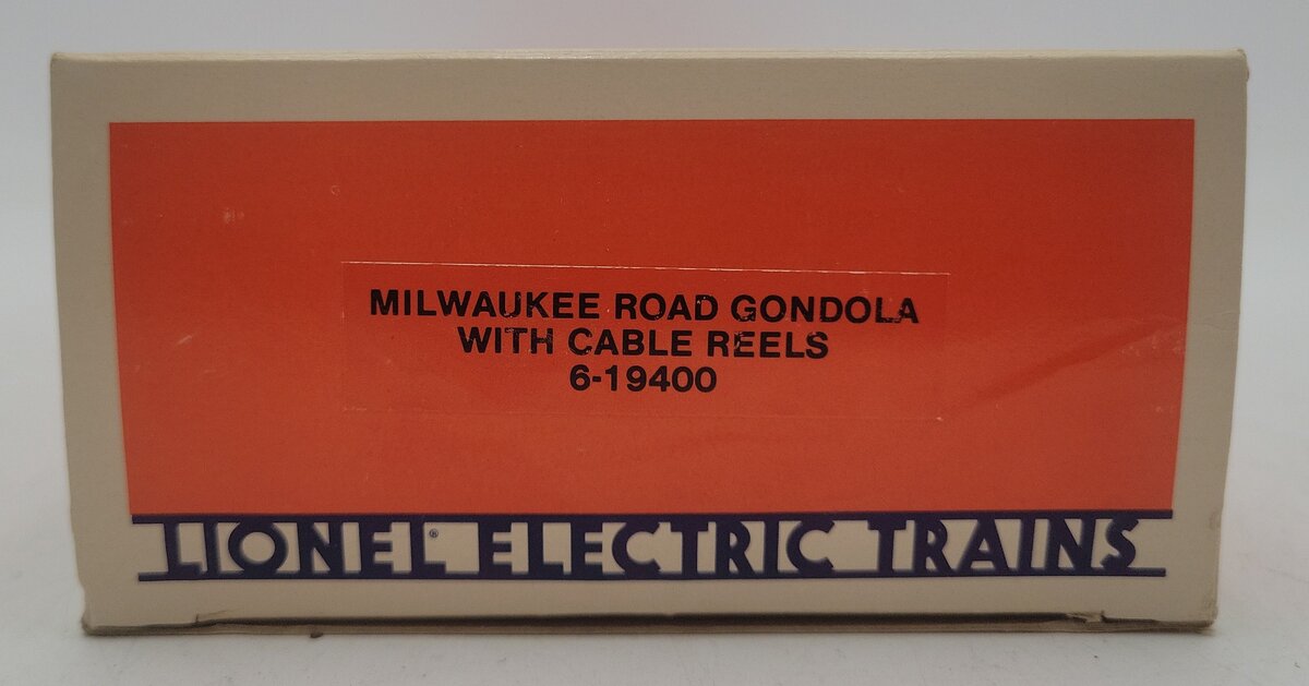 Lionel 6-19400 O Gauge Milwaukee Road Gondola with Cable Reels VG/Box