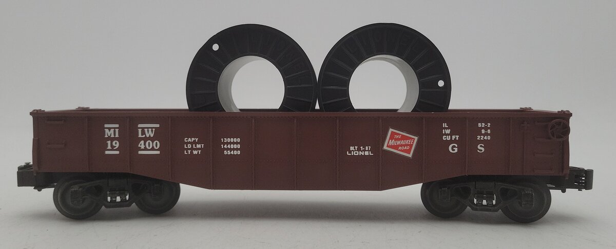 Lionel 6-19400 O Gauge Milwaukee Road Gondola with Cable Reels VG/Box