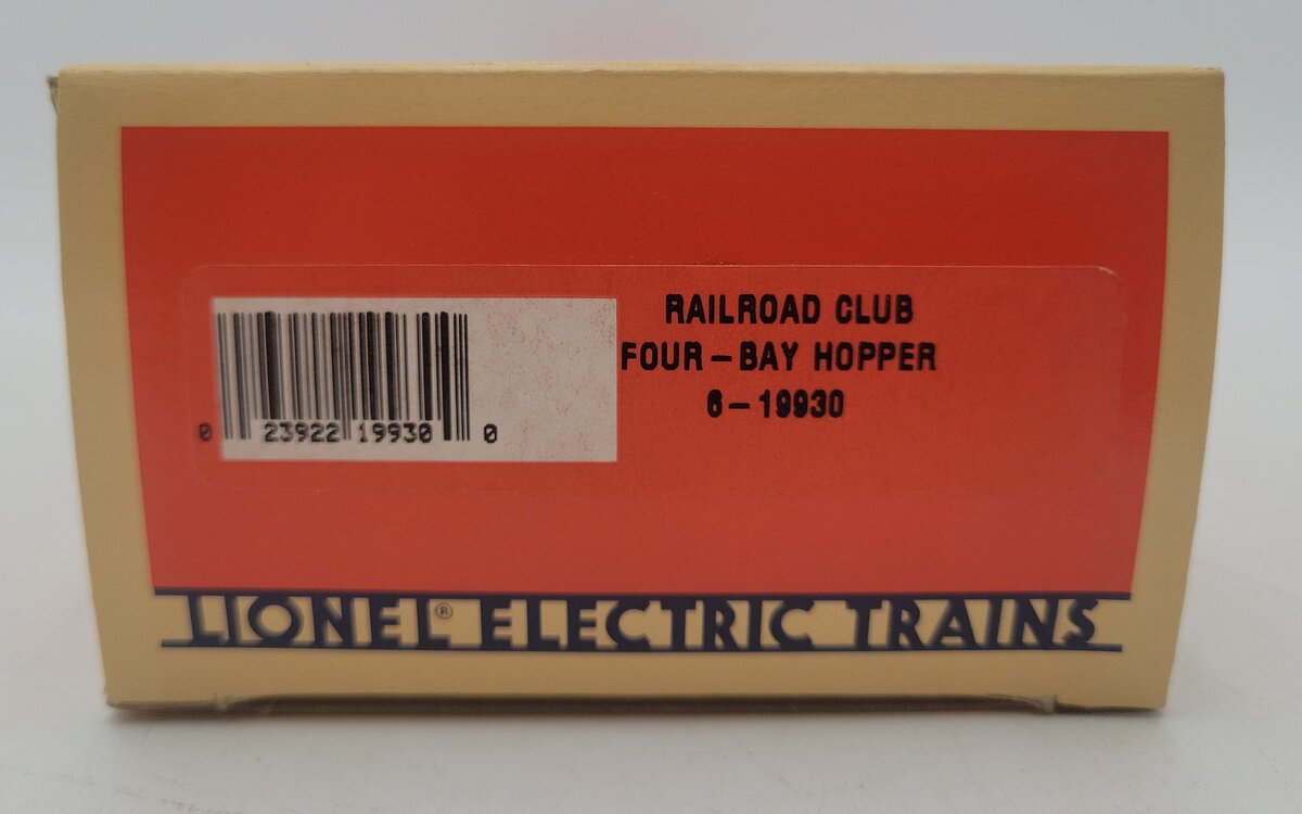 Lionel 6-19930 O Gauge Lionel Railroader Club 4-Bay Hopper with Load #19930 LN/Box