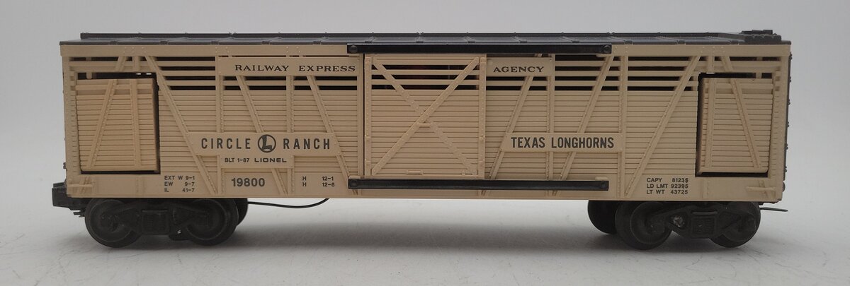 Lionel 6-19800 O Circle L Ranch Operating Cattle Car Set EX/Box