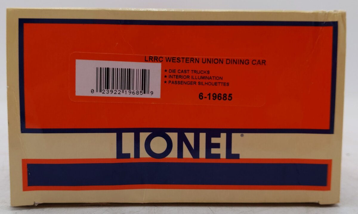 Lionel 6-19685 O Gauge LRRC Western Union Telegraph Co. Dining Car #2308 EX/Box