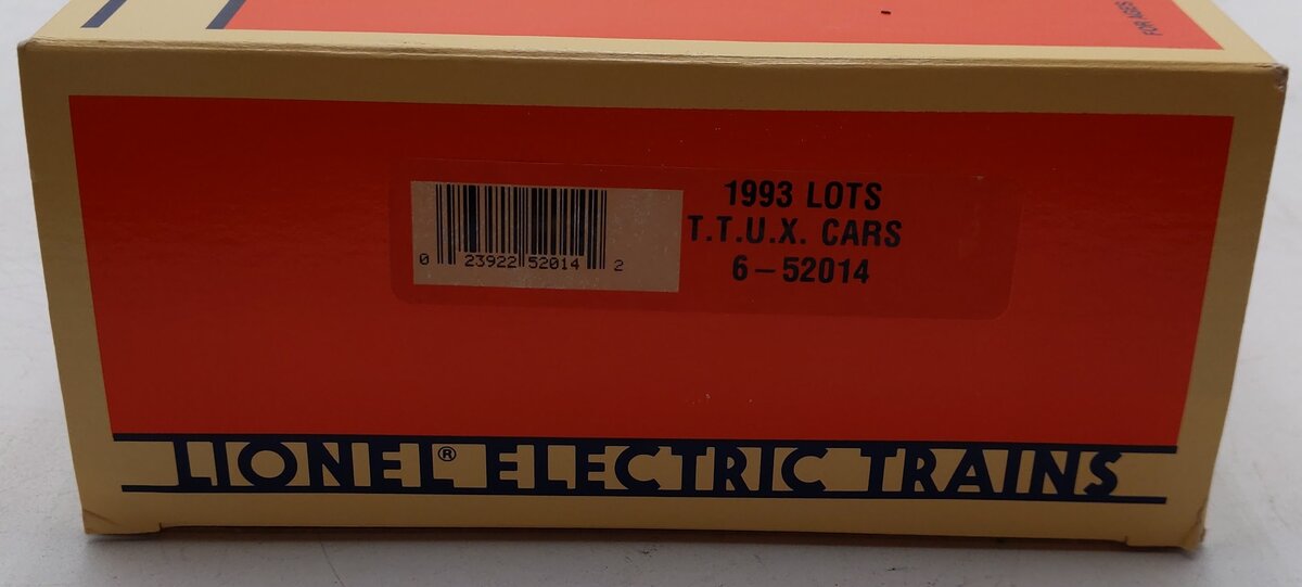 Lionel 6-52014 O Gauge Burlington Northern TTUX Flat Car with Trailers EX/Box