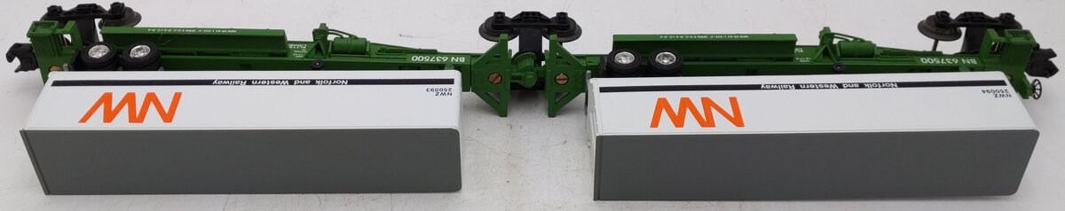 Lionel 6-52014 O Gauge Burlington Northern TTUX Flat Car with Trailers EX/Box