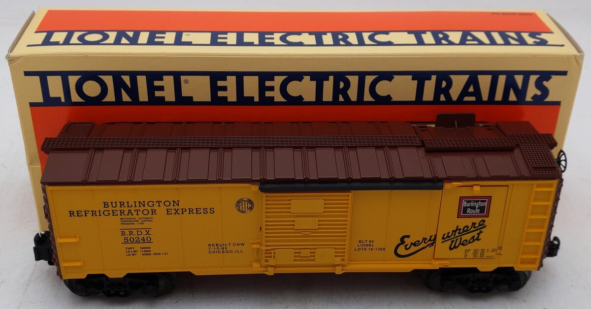 Lionel 6-52067 O Gauge LOTS-1995 Burlington Ice Operating Car #50240 EX/Box