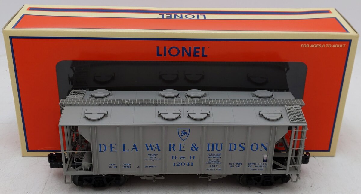 Lionel 6-52346 O Gauge Delaware & Hudson PS-2 Cement Hopper #12041 EX/Box