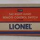 Lionel 6-65168 O27 42" Right Hand Remote Control Switch Turnout EX/Box