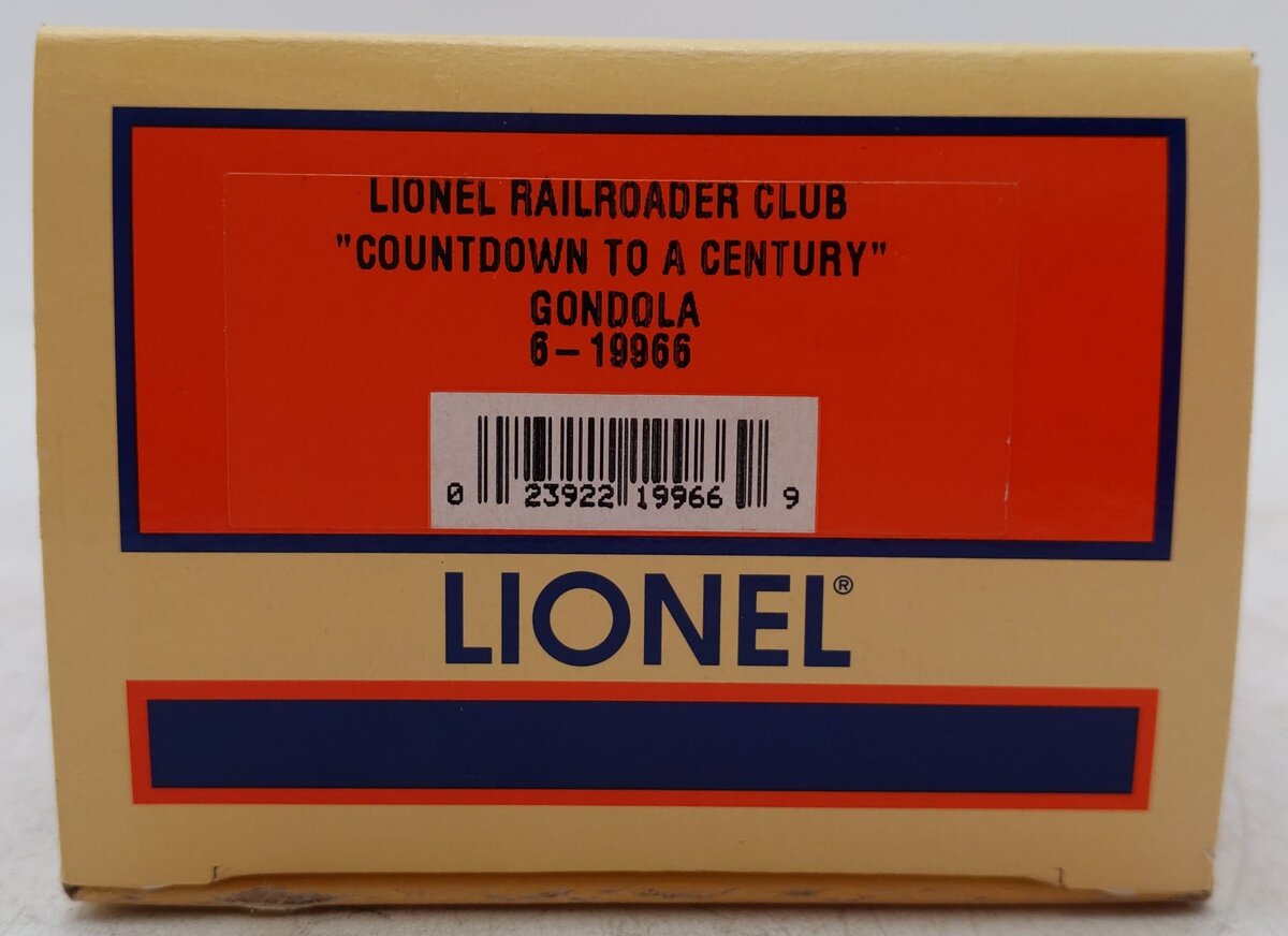 Lionel 6-19966 O Gauge LRRC "Countdown To A Century" Gondola #9820 EX/Box