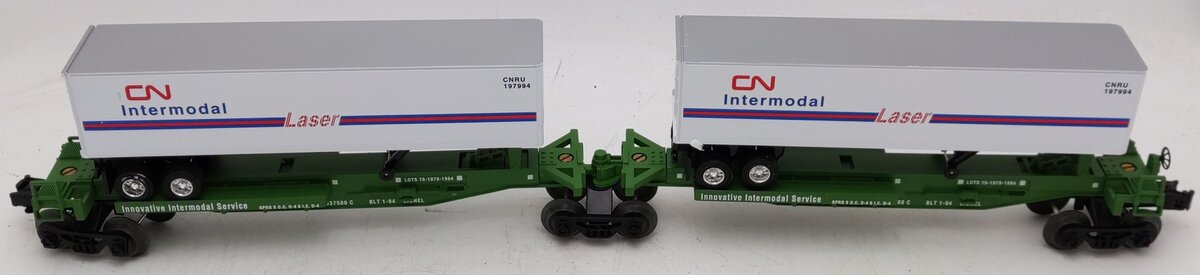 Lionel 6-52042 Burlington Northern TTUX Flatcars with Trailers EX/Box