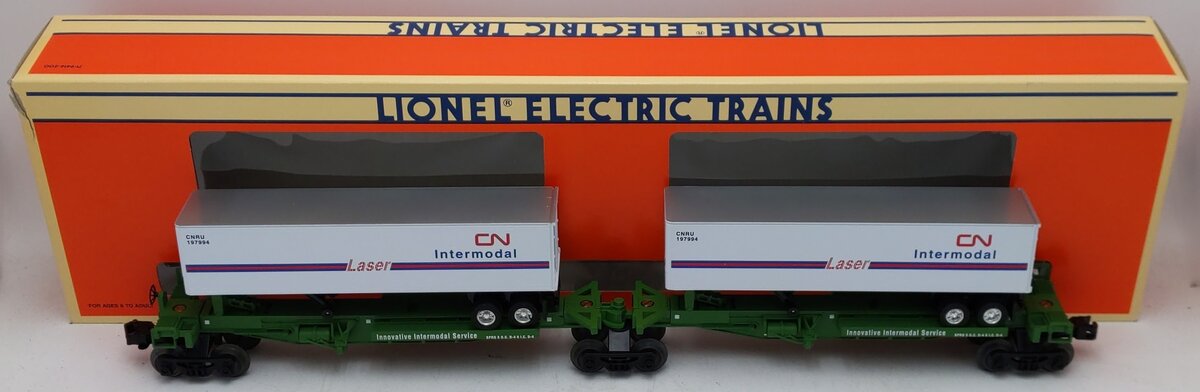 Lionel 6-52042 Burlington Northern TTUX Flatcars with Trailers EX/Box
