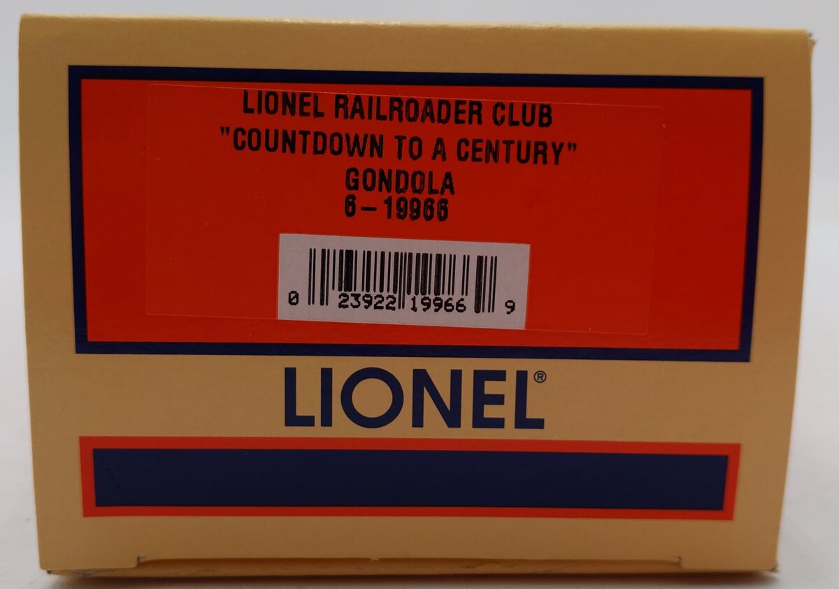 Lionel 6-19966 O Gauge LRRC "Countdown To A Century" Gondola #9820 EX/Box