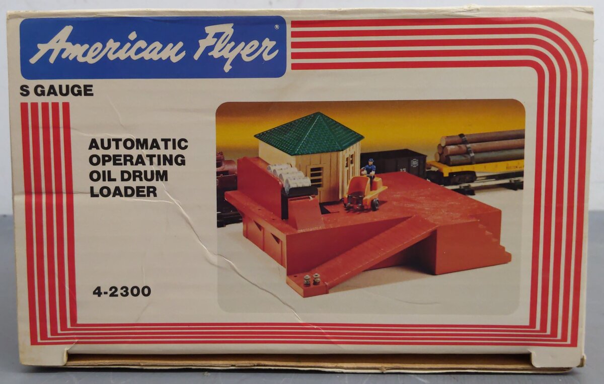 American Flyer 4-2300 S Scale Operating Oil Drum Loader EX/Box