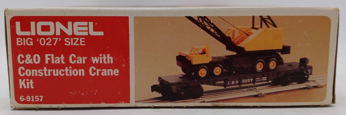 Lionel 6-9157 O Gauge Chesapeake & Ohio Flatcar with Construction Crane Kit VG/Box