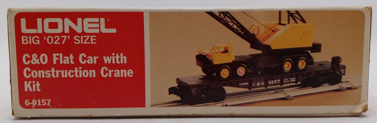 Lionel 6-9157 O Gauge Chesapeake & Ohio Flatcar with Construction Crane Kit VG/Box