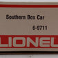 Lionel 6-9711 O Gauge Southern Boxcar #9711 EX/Box