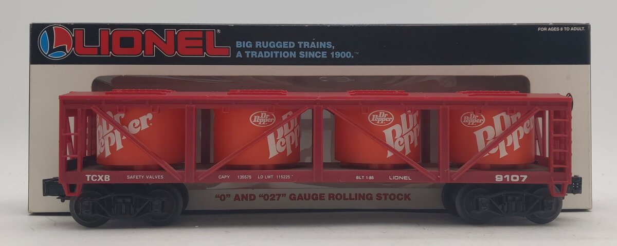 Lionel 6-9107 O Gauge Dr. Pepper Vat Carrier #9107 LN/Box