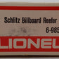 Lionel 6-9851 O Gauge Schlitz Billboard Reefer Car #9851 EX/Box