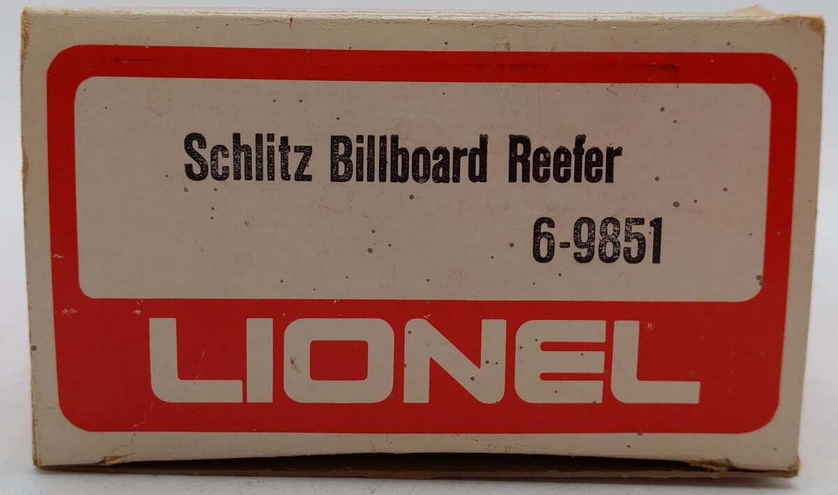 Lionel 6-9851 O Gauge Schlitz Billboard Reefer Car #9851 EX/Box