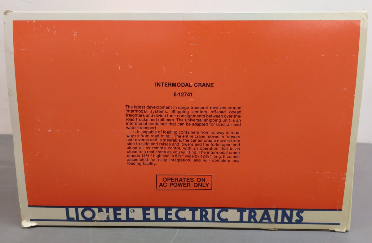 Lionel 6-12741 O Gauge Union Pacific Intermodal Crane Mi-Jack Translift EX/Box