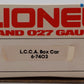 Lionel 6-7403 O Gauge L.C.C.A 1984 LNAC Boxcar EX/Box