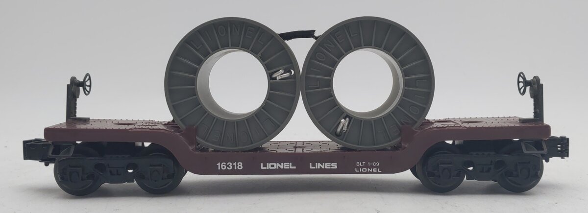 Lionel 6-16318 O Gauge Lionel Lines Depressed Flatcar with Cable Reels LN/Box