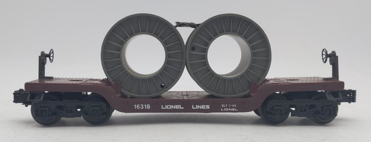 Lionel 6-16318 O Gauge Lionel Lines Depressed Flatcar with Cable Reels LN/Box