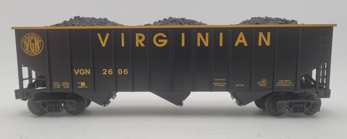 Lionel 6-52381 O Gauge LOTS-2005 Virginian Coal Hopper #2606 with ETD LN/Box