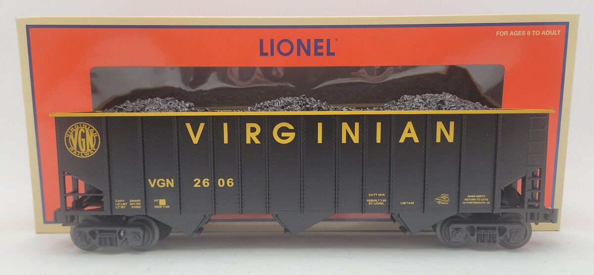 Lionel 6-52381 O Gauge LOTS-2005 Virginian Coal Hopper #2606 with ETD LN/Box