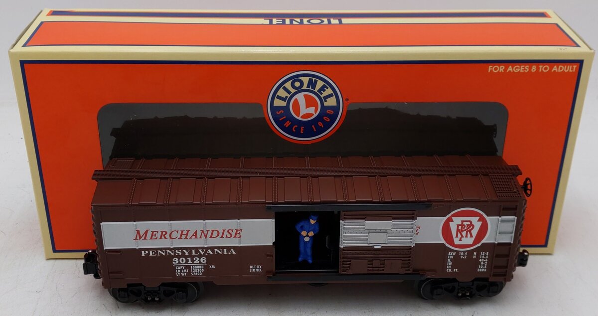 Lionel 6-52281 O Gauge LOTS 2003 PRR Merchandise Service Operating Boxcar #30126 EX/Box
